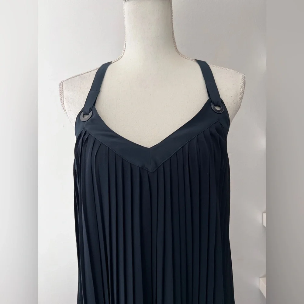 Michael Kors navy pleated maxi dress size small